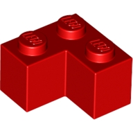 Lego kostka (kostička) 2x2 roh, červená (235771, 235721)